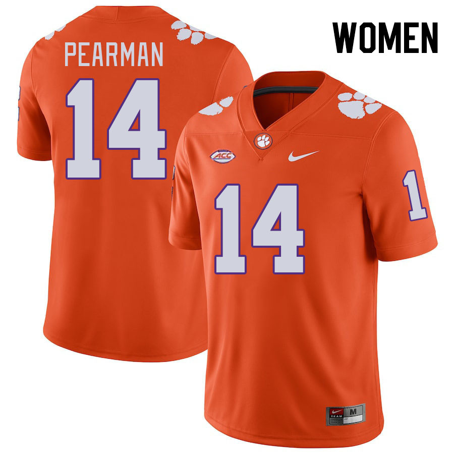 Women's Clemson Tigers Trent Pearman #14 College Orange NCAA Authentic Football Stitched Jersey 23CQ30MJ